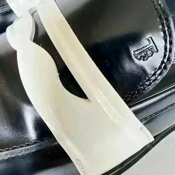 TODS Spazzolato Leather Black Platform White Penny Strap Loafer - Picture 7 of 11